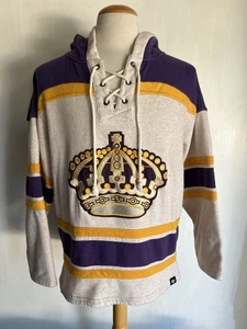 LOS ANGELES KINGS (2024) Official 47 Brand Retro NHL Lacer Pullover Hoodie Large - Picture 1 of 6