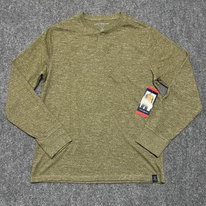 Lucky Brand Mens Henley Shirt Medium Olive Green Long Sleeve Casual Soft  Knit - Picture 1 of 14