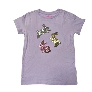 NWT Crewcuts Sequin Bunny Tee Size 4/5 - Picture 1 of 4