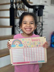 Custom Kids Chore Chart with Name • Dry Erase Routine Board for Toddlers & Kids - Picture 1 of 13