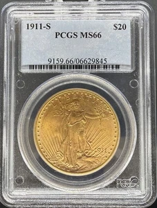 1911-S $20 St Gaudens MS66 PCGS (#PA6629845) - Picture 1 of 2