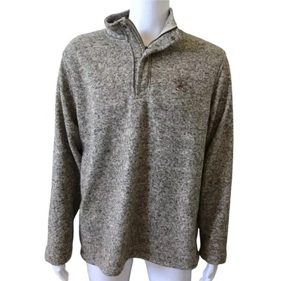 BEVERLY HILLS POLO CLUB Hombres Talla Grande Gris Polar Pullover Media Cremallera Chaqueta Foto 1 de 4
