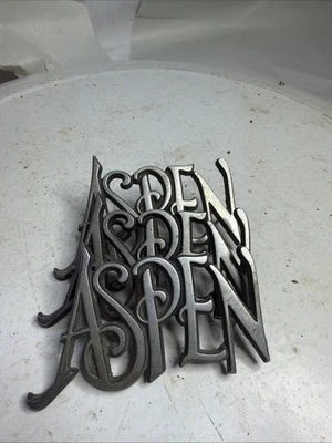 1976-1980 OEM Dodge Aspen Front Fender Badges Script Emblems Metal Mopar - Image 1 of 4