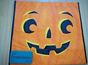 Smiling Pumpkin Face Halloween Trick or Treat Bright Orange Reusable Durable Bag - Picture 1 of 4