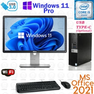 WINDOWS 11 PC Dell Desktop Computer PC DVD i5-6500 SSD OFFICE2021 Monitor Bundle - Picture 1 of 6