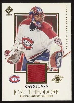 2002-03 Pacific Private Stock Reserve Jose Theodore #127 GU Patch Relic /1475 - Image 1 of 3