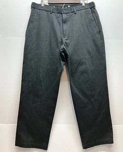 Haggar Mens Classic Fit Dark Gray Flat Front Straight Leg Dress Pants 36x29 - Picture 1 of 5