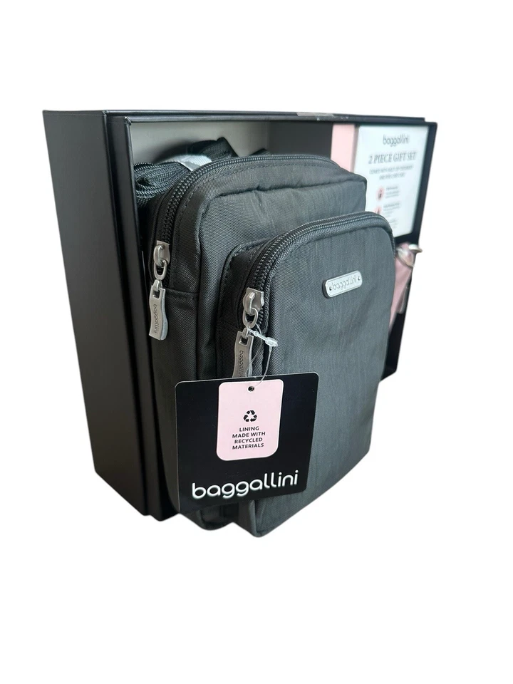 BAGGALLINI Multi Zip Crossbody RFID Card Case MCB938B1116T Black