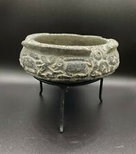 Antique Carved Engraved Stone Bowl From Old Historic Ancient Civilizations  