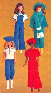 BARBIE Doll Knitting Pattern 4 Ply Jumpsuit Overalls Blouse Pants Copy 30 cms - Picture 1 of 1