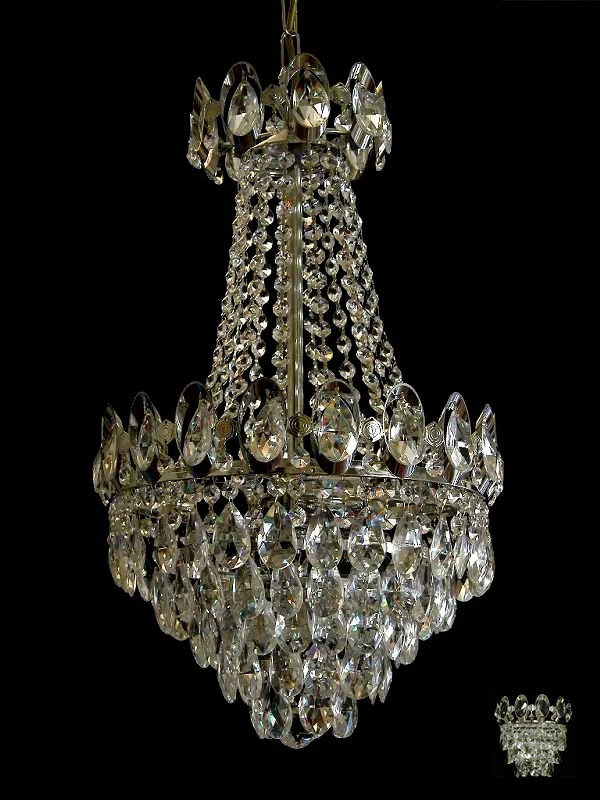 Cristallo Korblüster Vere Cristallo Nascosta Bruciatori IN Cromo O Oro - Immagine 1 di 4