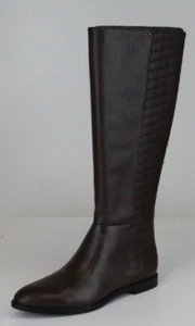 Calvin Klein Womens Brown Donnily Cow Silk Riding Boots Shoes Ret $179 New - Picture 1 of 9