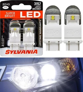 Sylvania ZEVO LED Light 3157 White 6000K Two Bulbs Front Turn Signal Upgrade EO - Picture 1 of 12