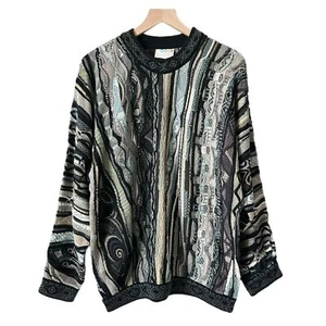 Vintage Coogi Australia Men's Crew Neck Sweater Black Gray Size Large - Bild 1 von 5