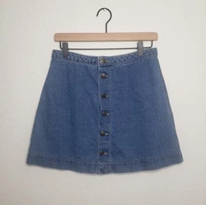 American Apparel Jeans Women's Button Front Denim Mini Skirt Size Medium M - Picture 1 of 5