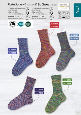 RELLANA GARNE Fl. Socke Circus 4f 6f kunterbunte Optik aufwändige Produktion Herbst Winter 100