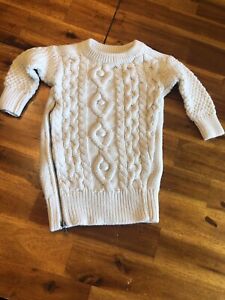 Baby Gap Sweater Dress Zipper Ivory 12-18m