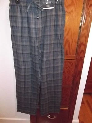 STAFFORD - MENS - LOUNGE PANTS - BLUE HEATHER PLAID - SIZE SMALL   (AC-20-125X5) - Image 1 of 3