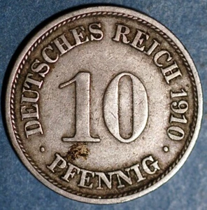Germany Empire 10 Pfennig 1910 G Wilhelm II KM# 12 - Picture 1 of 2