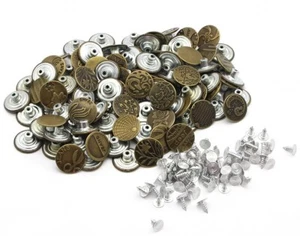 Neu Ersatzknöpfe Jeans Knöpfe Metall Nietknöpfe Bronze Silber Metallknöpfe - Bild 1 von 4