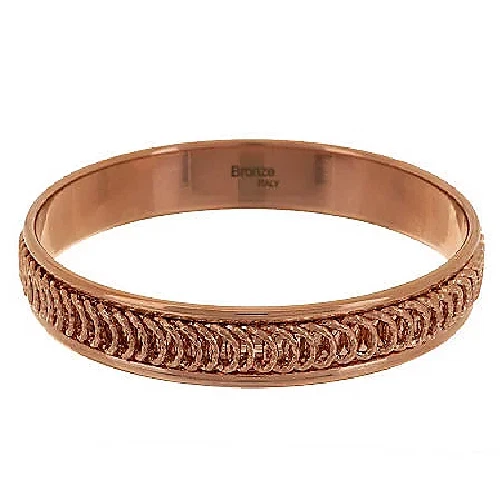 Brazalete redondo QVC Bronzo Italia promedio corte diamante diseño espiral Foto 1 de 3