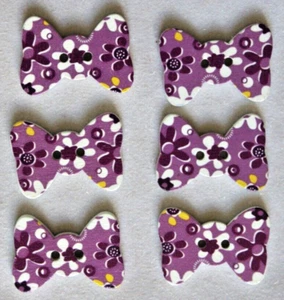 8 Bow Shaped  Wooden Buttons - 30mm long x 20mm wide - Picture 1 of 2