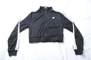 Victoria's Secret Women's PINK Full-Zip Mesh Tech Cropped Jacket CL8 Black Small - Picture 1 of 3