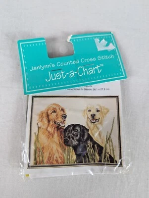 Janlynn's Counted Cross Stitch Just a Chart Labrador Retrievers Dog #058-0005-W - Image 1 of 3