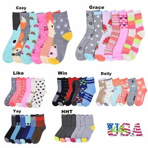 Boy Girl Crew Ankle Socks Lot Casual Fashion 0-12 2-3 4-6 6-8 Baby Toddler Kids - Picture 1 of 1