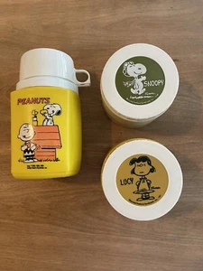 Lucy Snoopy Charlie Brown PEANUTS Thermos Insulated #1155 and 8 oz Thermos Cup - Picture 1 of 4