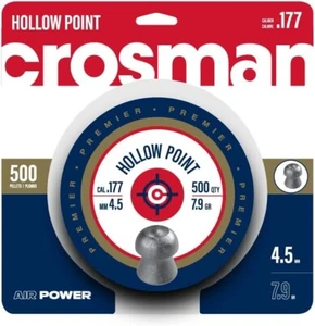CROSMAN 500 Count HOLLOW POINT Pellets Premier 4.5mm .177 Caliber Pellets New - Picture 1 of 5