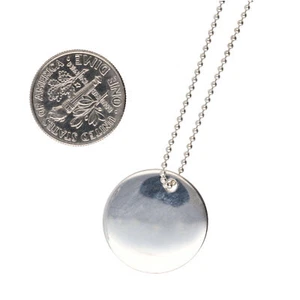 Tiffany & Co. Alphabet disc charm pendant Silver Chain Necklace - Picture 1 of 3