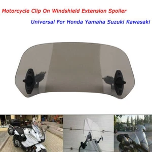 Motorcycle Clip On Windshield Extension Motorbike Wind Screen Deflector Spoiler - Picture 1 of 11