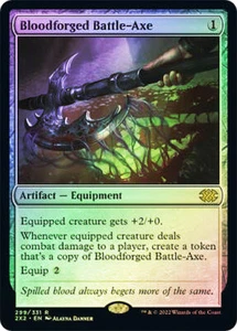 Magic The Gathering Magic The Gathering Bloodforged Battle-Axe Foil Double Masters 2022 casi nuevo - Imagen 1 de 1