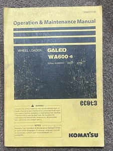Manual de operación y mantenimiento Komatsu Galeo WA600-6 TEN00111-05 - Imagen 1 de 4