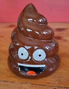 Poop Emoji Coin Piggy Bank Smiley Happy Ceramic Gift Joke Fun Pile Of Crap - Imagen 1 de 7