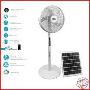 Ventilatore a Piantana Ricaricabile Solare Mistral cfg ev121 Telecomando usb 40c - Foto 1 di 6