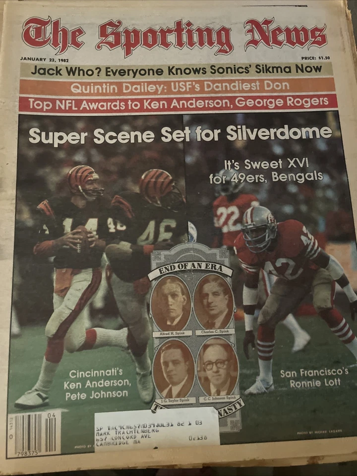 Sporting News 23 de enero 1982 Super Bowl XVI Ronnie Lott 49ers Ken Anderson Foto 1 de 1