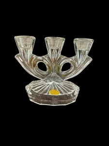 Lead Crystal Candelabra West Germany Over 24% PbO 6”x7” - Picture 1 of 4