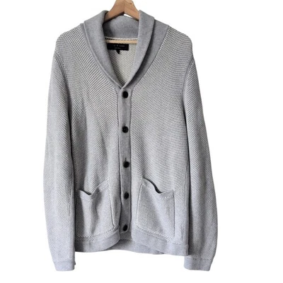 Rag & Bone Men's Shawl Collar cardigan size Large Gray Heavy Knit Sweater $350 - Image 1 of 4