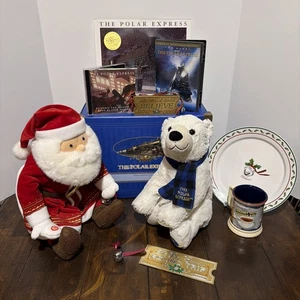 Juego de caja de regalo Hallmark Polar Express con oso polar, placa de coleccionista, taza, DVD... - Imagen 1 de 14