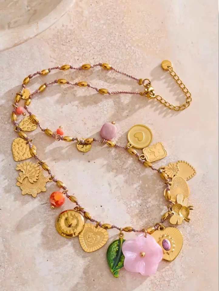 Brighteyes Charms Necklace 18K triple plated gold stainless steel Jewellery Bali - Image 1 of 4