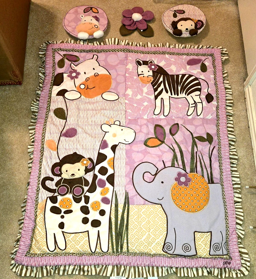 CoCaLo Baby Jacana Crib Set; Unisex 9 piece Set - Excellent Used Condition - Image 1 of 4