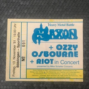 Ozzy Osbourne Blizzard of Oz  ticket Boblingen 13/11/81 #691 Randy Rhoads Saxon - Picture 1 of 1