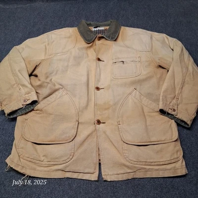 Vintage LL Bean Canvas Chore Coat Men XL Tall Flannel Lining Streetwear - Image 1 of 4