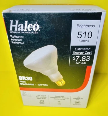 Halco 65W Flood BR30 Flood Medium Base Lamp 510 - Image 1 of 3