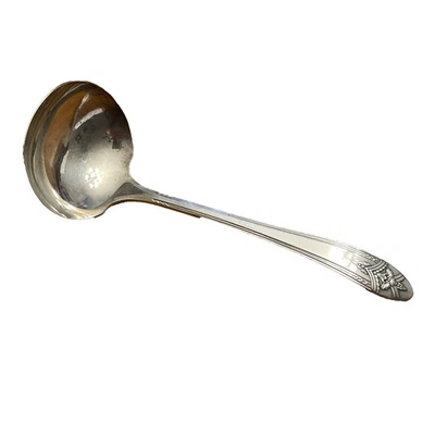 CONCHA DE SOPA DE MOLHO ONEIDA WM A ROGERS A1 TALHERES DE PRATA 1945 LA RONNIE - Imagem 1 de 4