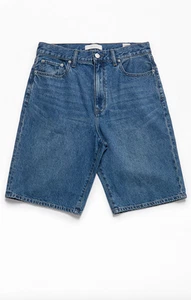 C161 Pacsun Men's Extreme Baggy Denim Shorts Dark Indigo 28 NWT Y2K Skater Style - Picture 1 of 5