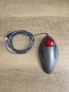 Logitech T-BC21 Marble Mouse Roller Ball USB TrackBall Mouse Gray - Picture 1 of 4