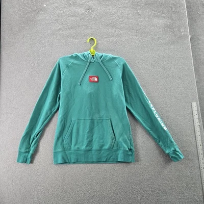 Женская толстовка с капюшоном The North Face M зеленый текст рукав пуловер Gorpcore логотип нашивка - Изображение 1 из 4